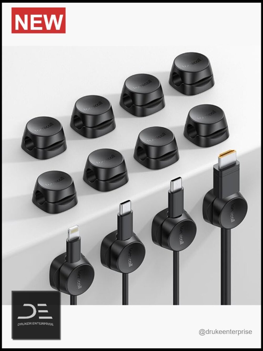 12 Pack Cord Organizer Spring Clips - Cable Management Clips for Desk,